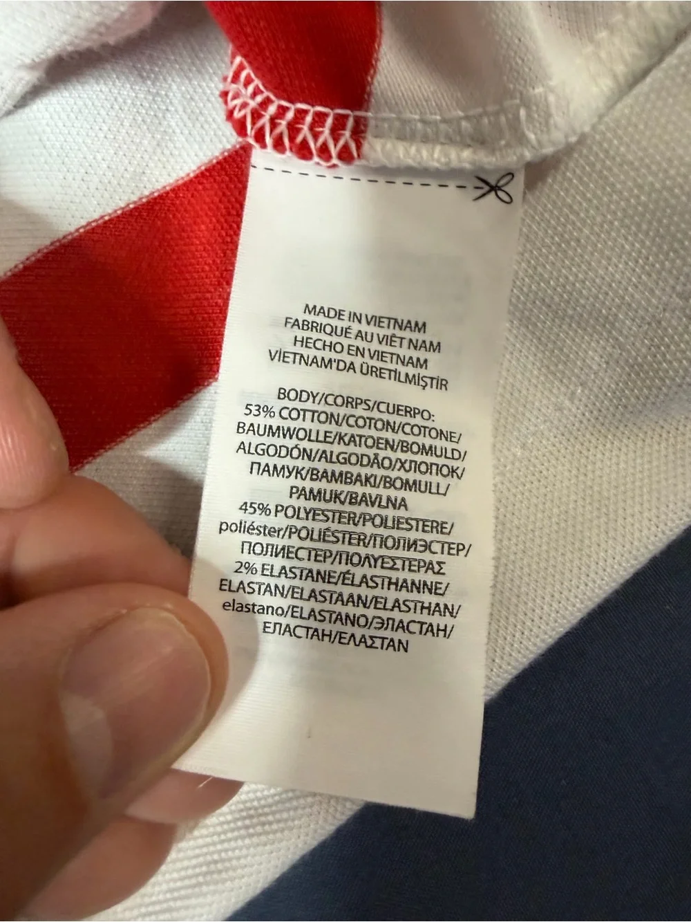 Polo by Ralph Lauren White Polo with Big P Black and Red Stripes
